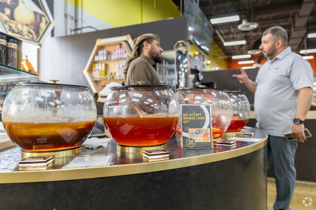 Woodworth locals head to Dearborn Fresh Supermarket for fresh honey.