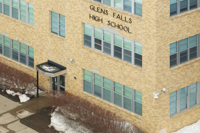 Glens Falls Senior High School is located on Quade St and is centrally located within town.