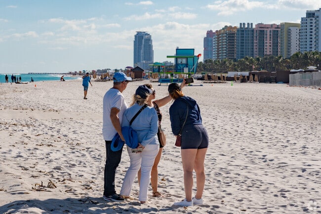 Miami Beach Boardwalk residents and guests love taking selfies on the beach.