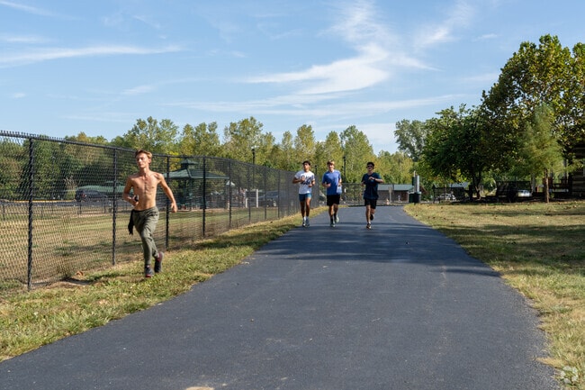 Legacy Park features a paved walking trail perfect for a refreshing jog.