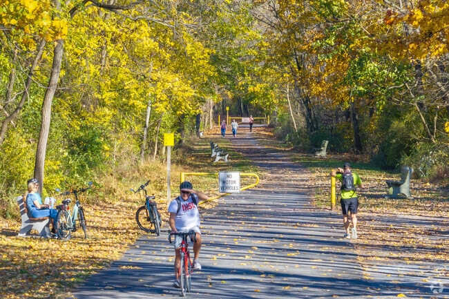 Lebanon Valley Rail Trail is a mixed-use path that follows the area’s former railroad corridor.