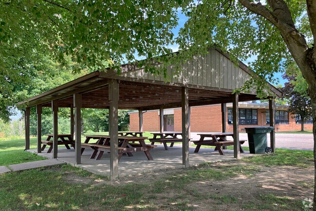 A full view of the picnic shelter at Fishcreek Elementary School.