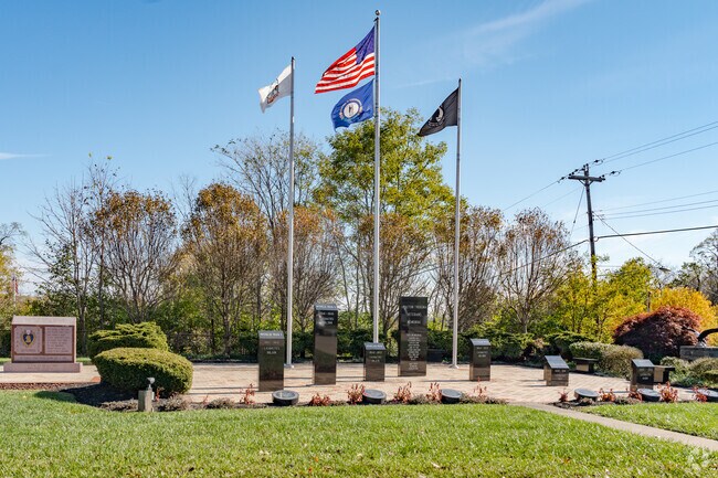 A memorial for veterans can be found behind Walton City Hall.