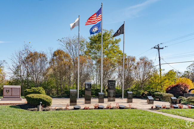 A memorial for veterans can be found behind Walton City Hall.