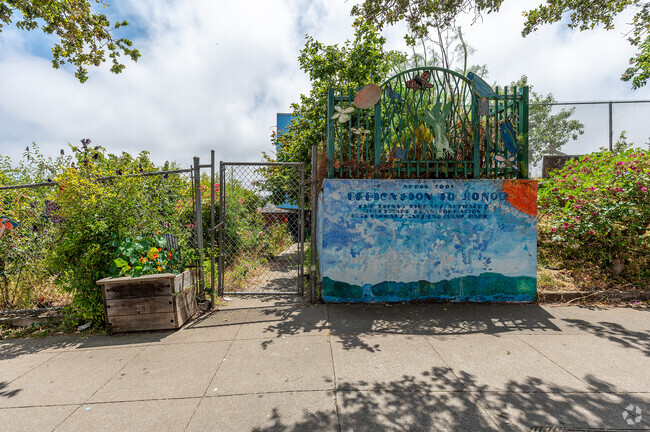 A garden area of James Denman Middle School in San Francisco.