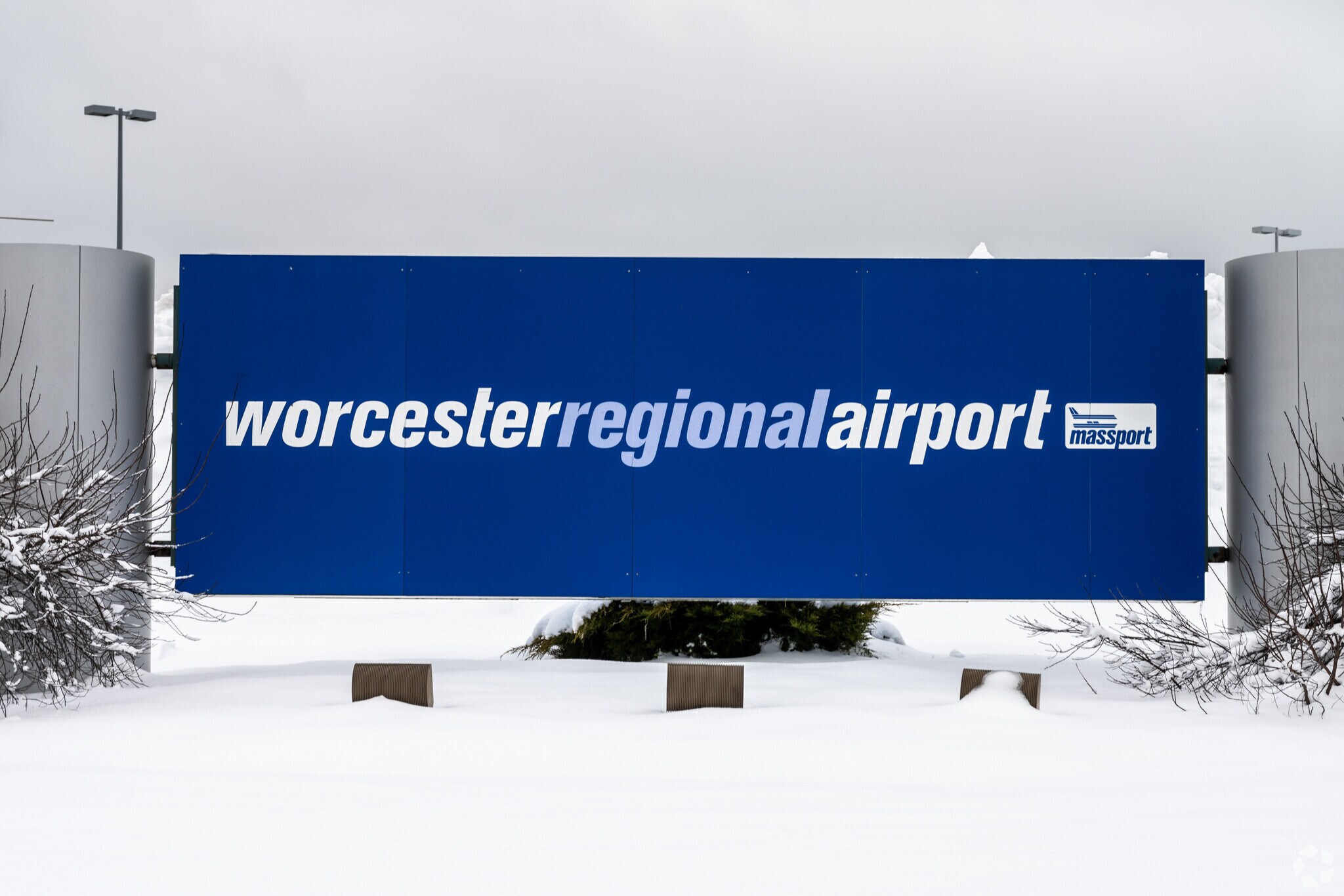 This sign is at the entrance of Worcester's Airport.