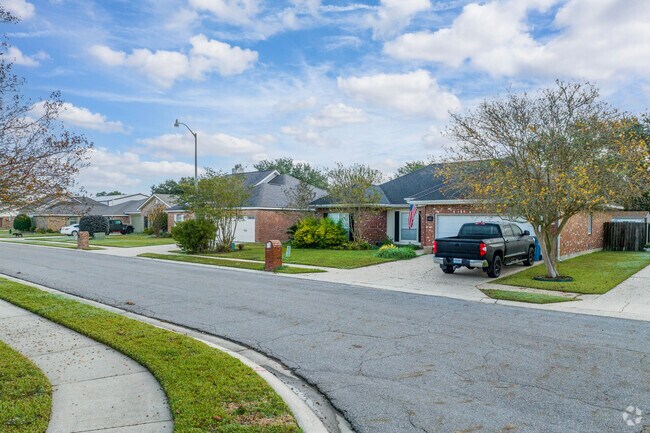 A quiet street offers a break from the hustle and bustle, just outside of Scott, Louisiana.