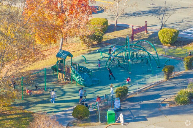 Pinole Valley Park in May Valley has a small playground area with multiple structures.