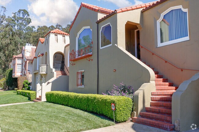 These homes feature elegant curved staircases in Merced Manor.