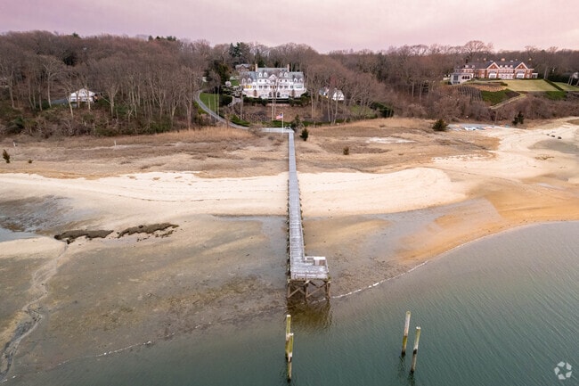 Beautiful mansions line the shores of Lloyd Harbor.