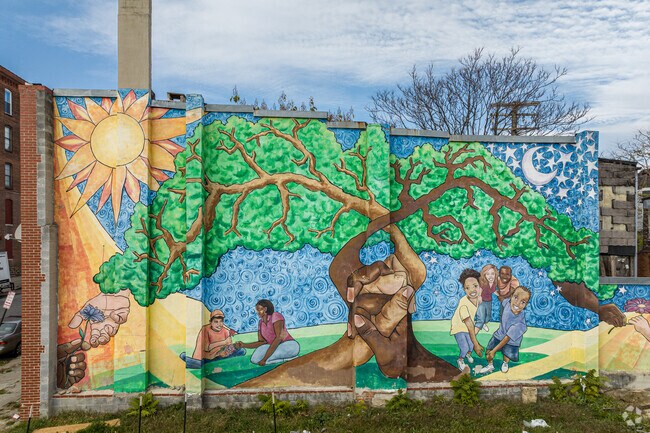 Carrollton Ridge is home to several inspirational murals depicting love and tolerance.