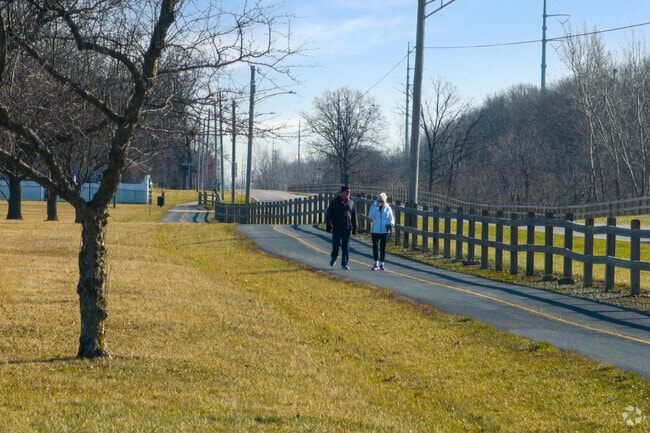 Rohrman Park in New Elliott is a perfect place to take a walk along the paved trail.
