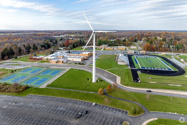 Bainbridge's Kenston Intermediate and Middle School share the same sprawling campus.