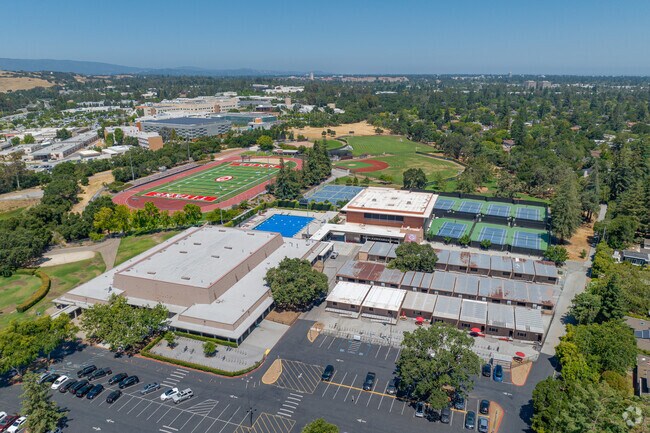 Henry M. Gunn High School is situated on an expansive campus, providing ample space for a dynamic learning environment.