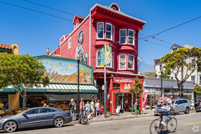 The Red House on Haight Street is said to have housed famous musician, Jimi Hendrix, for a time.
