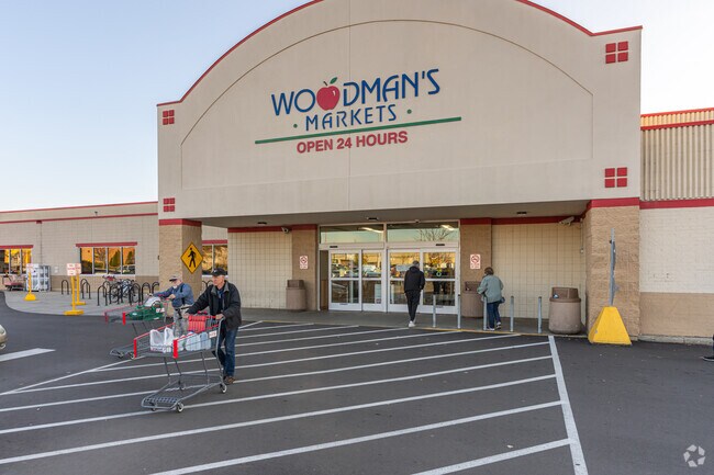 Residents shop for weekly groceries at Woodman's Food Market.