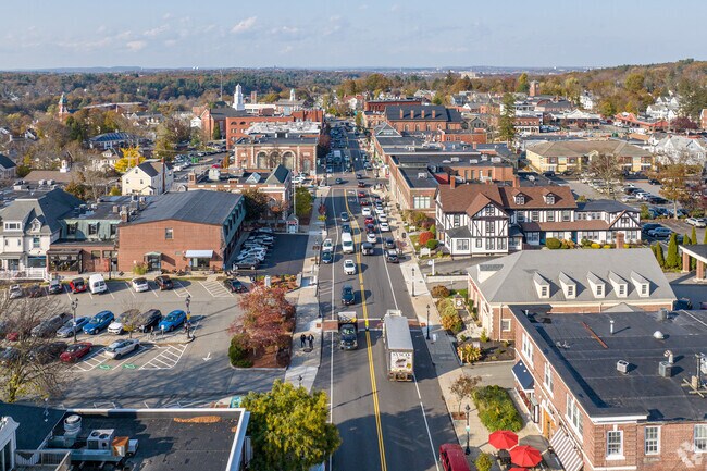 Main Street in Andover’s town center offers shops, dining, and local services.