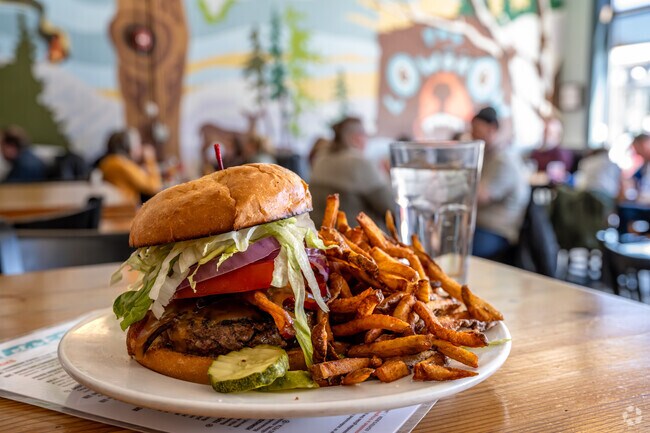 The Lowbrow, just west of Bancroft, is known for their locally-sourced hamburgers.