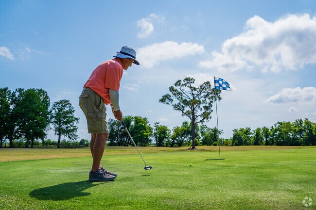 Residents of Presquille can improve their putting skills with access to multiple golf courses that are about a twenty to forty-minute drive from home.