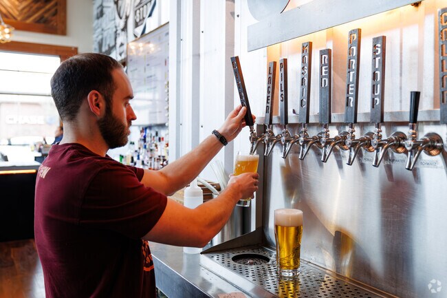Stoup Brewing near Northlake Terrace has a rotating selection of craft beers.