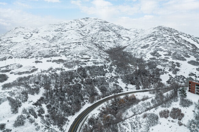 Aerial view of the mountains in Bonneville Hills.