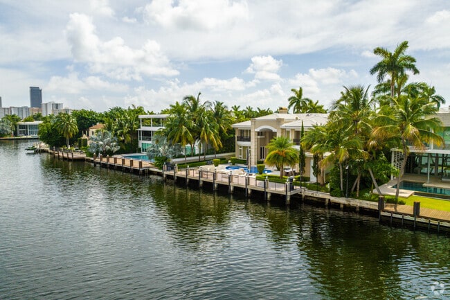 Eclectic homes line the Intracoastal Waterway in Golden Beach.