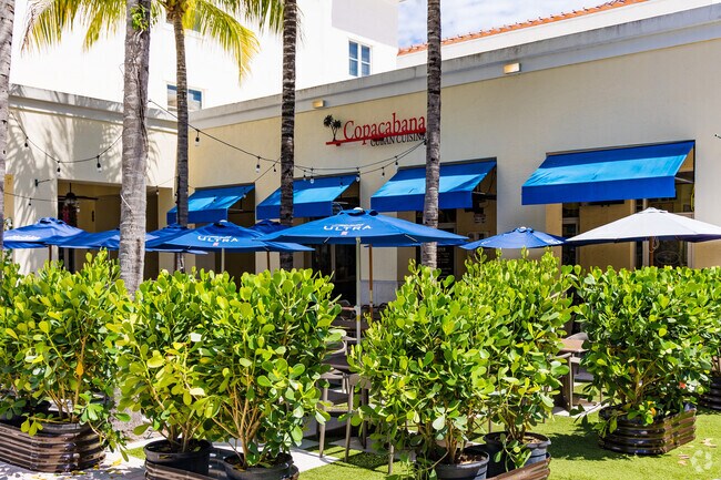 A serene afternoon at Copacabana in Abacoa, where outdoor seating is a favorite spot.