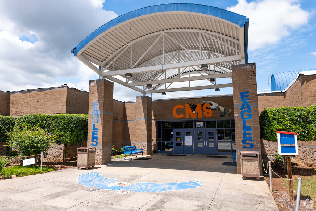 Main entrance to Columbia Middle School in Southeast DeKalb, Decatur GA