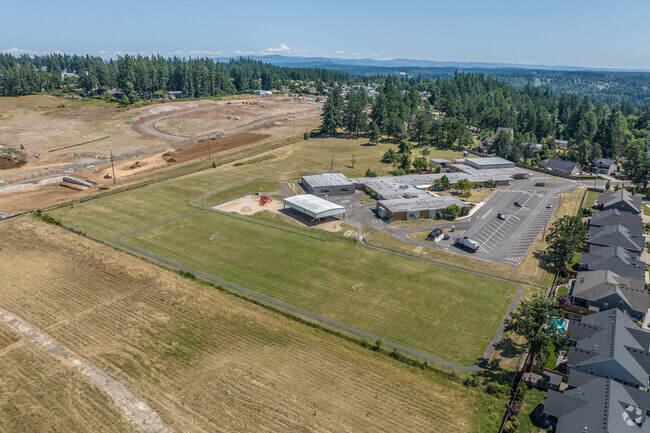 An Aerial View of Holcomb Elementary School in Park Place.