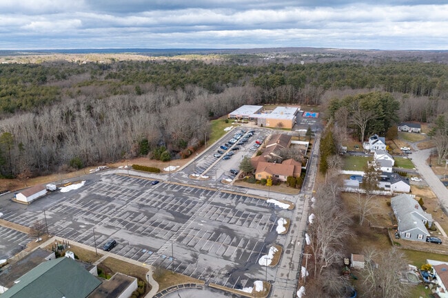 Aerial view of Father John V Doyle School in Coventry, Rhode Island.