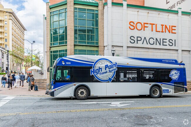 The High Point Transit Authority offers multiple bus routes to and from Downtown High Point.