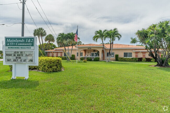 The community for residents aged 55 and older in the Mainland features a clubhouse with a pool in Tamarac.