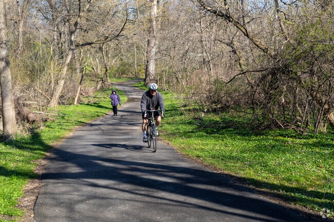 Residents in Bustleton enjoy a bike ride in Pennypack Park.