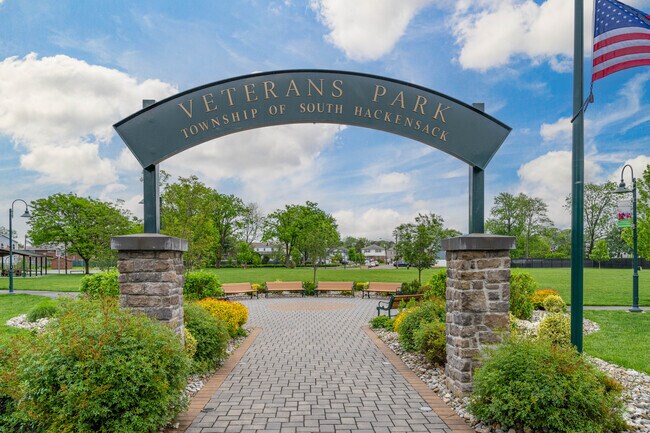 Veterans Park in South Hackensack features a playground and baseball diamond.
