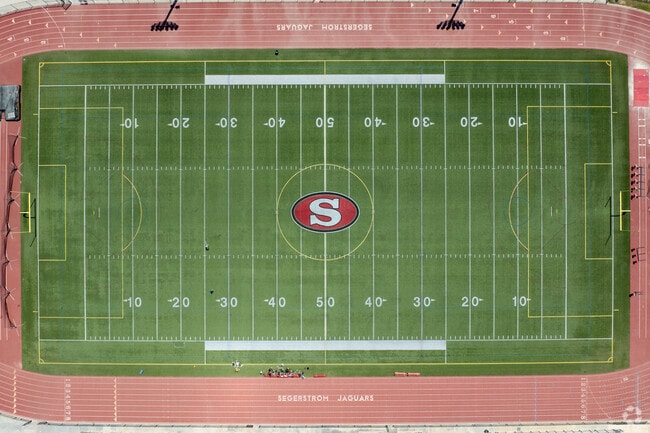 Football field at the Segerstrom High School.