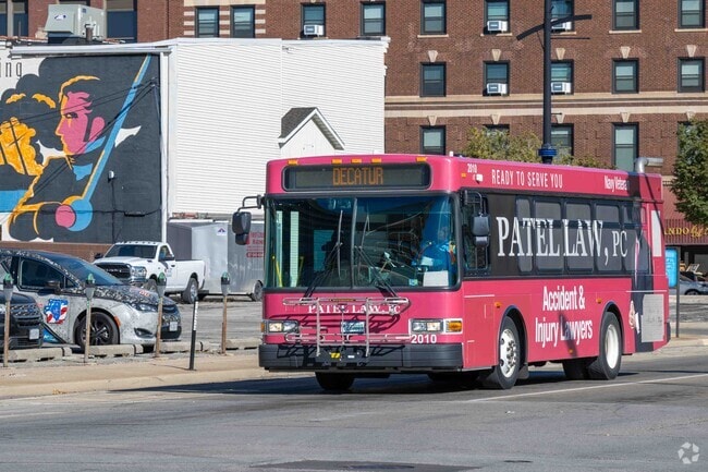 The Decatur Public Transit System operates 15 bus routes some in The Elms area.