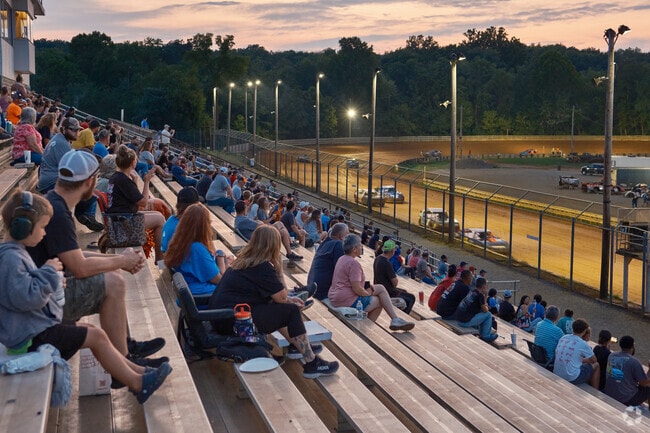 Fans watch an exciting Saturday night race at the Hagerstown Speedway in Wilson-Conococheague.