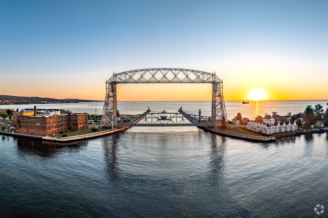 Sunrise is a beautiful time to be on the Duluth Lift Bridge.