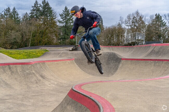 Ewing Young Park features a skatepark, BMX course, dog park and disc golf course.