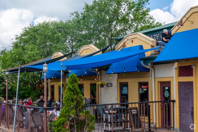 The Lazy Oaf Lounge near Lerdahl Park has a patio for patrons to relax on in summer months.