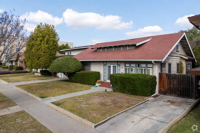 Single-story homes in Downtown Alhambra feature neat lawns and a quiet residential feel.