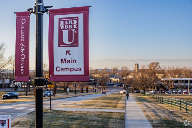 The College of the Ozarks campus sits on the picturesque banks of Lake Taneycomo.