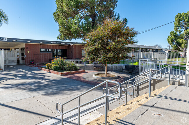 The stairs leading to Orange Grove Elementary School in Whittier