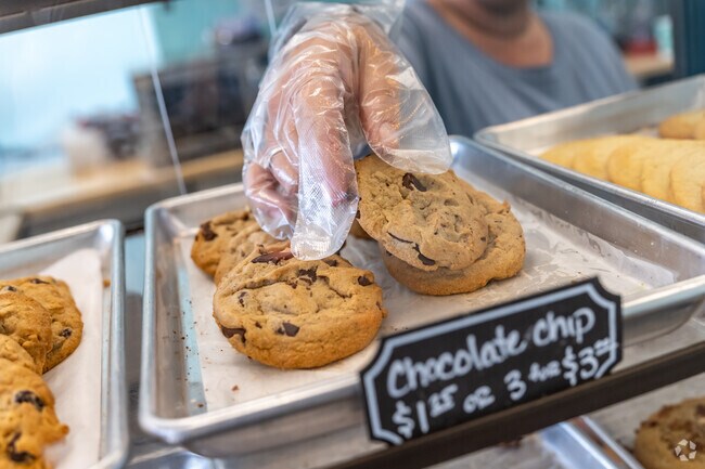 Locals can grab a fresh chocolate chip cookie from Beach Bum Bakery in Pewaukee Village.