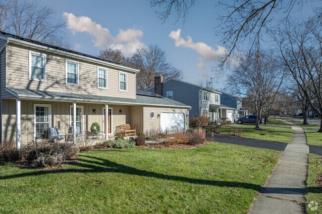 Beautiful front porches are on full display throughout Naper Carriage Hill.