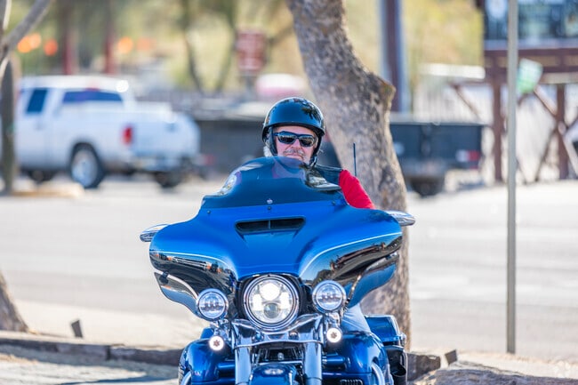 Bikers bring energy and excitement to the scenic streets of Cave Creek, Arizona.