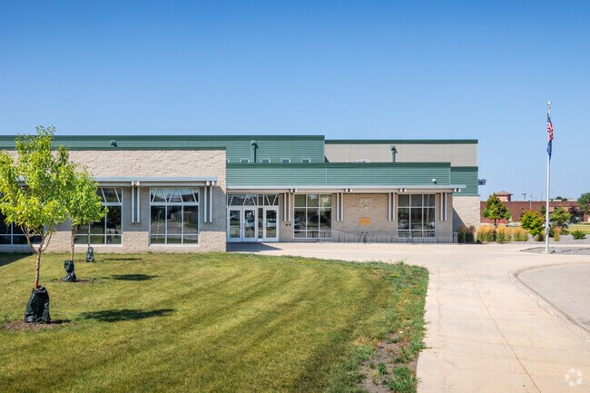 A welcoming entrance is seen at Willow Park Elementary School in Fargo.