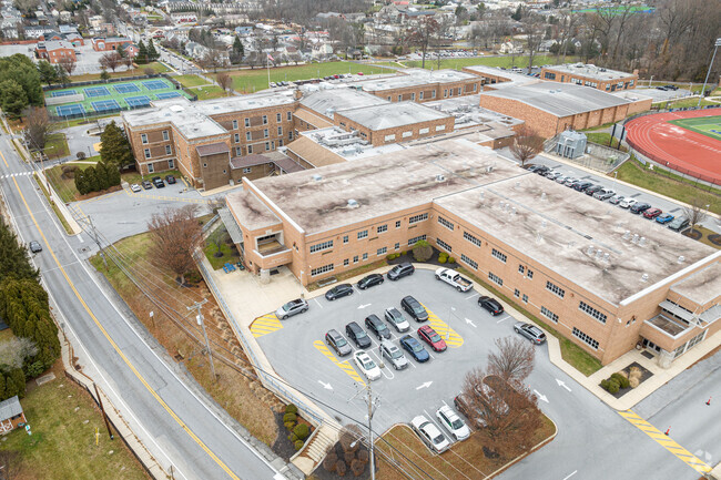 The South Entrance to Kennett High School provides easy access to its large footprint.