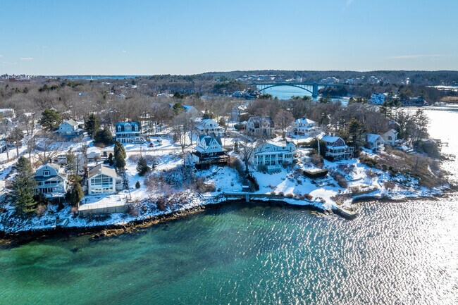 Homes overlooking the scenic Annisquam River as it runs past the neighborhood in Gloucester, MA.