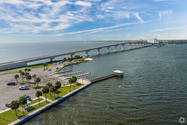 The A. Max Brewer Causeway can be seen just beyond Parrish Park in North Brevard County.